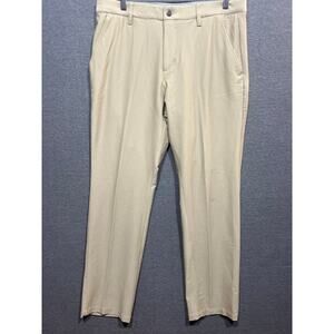 Vintage Adidas Mens Golf Elastic Waist Pants Beige Size 32x32 Made in Vietnan